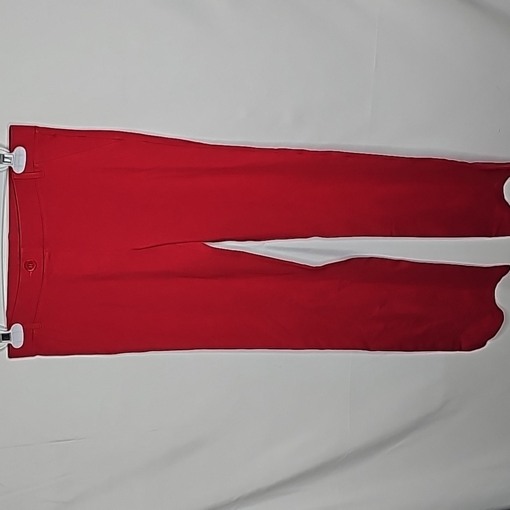 Betabrand Red Wide Leg Pull On Stretch And Waist Stretchy Pants Sz Medium Long